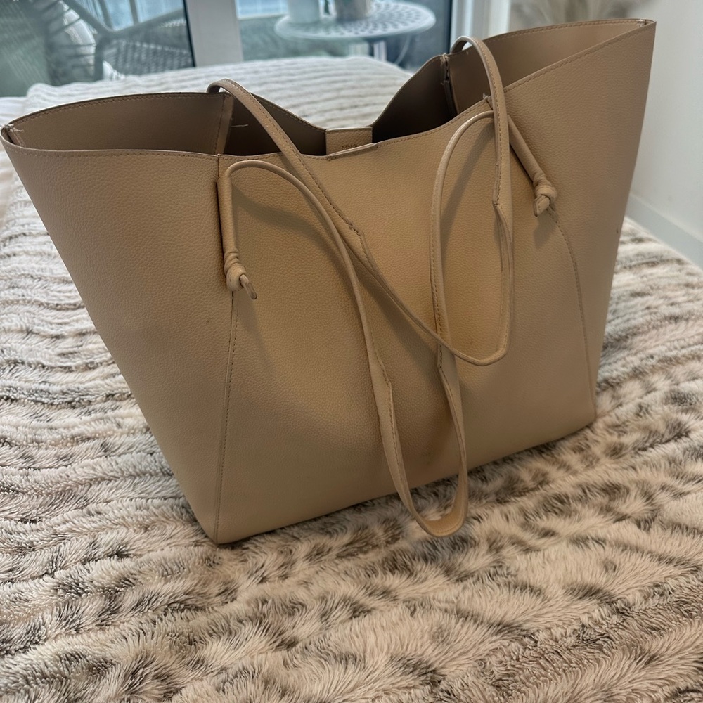 Mango Beige Tote Shoulder Bag
